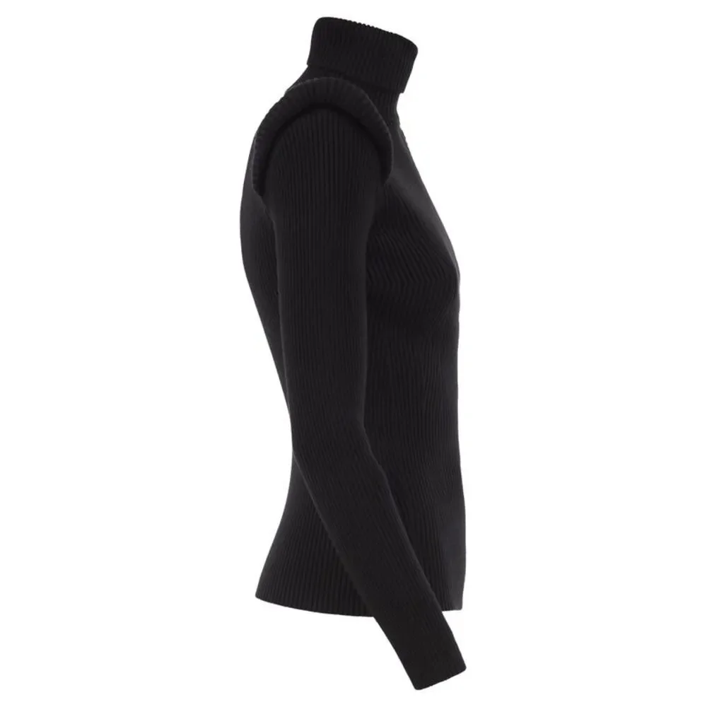 Elisabetta Franchi Women Ribbed High-Neck Jumper With Structured Shoulders